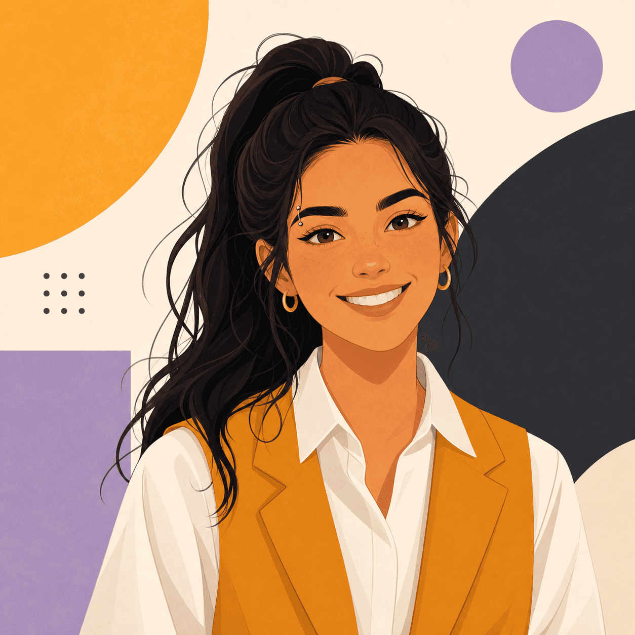 Editorial cartoon portrait of Ana Horvat, UX/UI Designer
