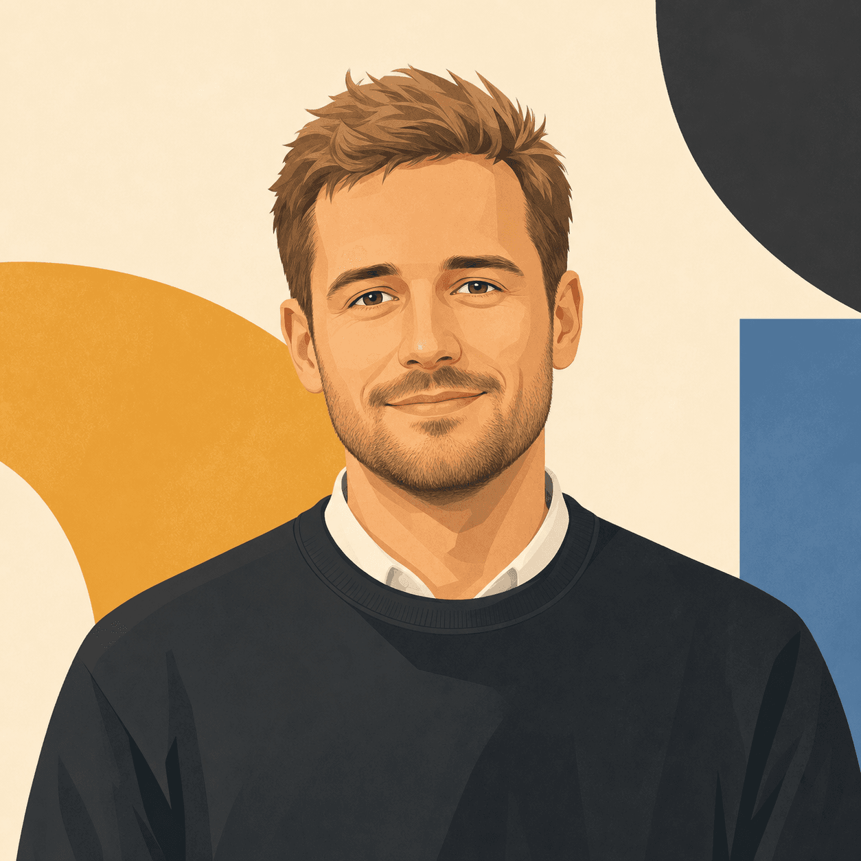 Editorial cartoon portrait of Igor Pokorni, CEO
