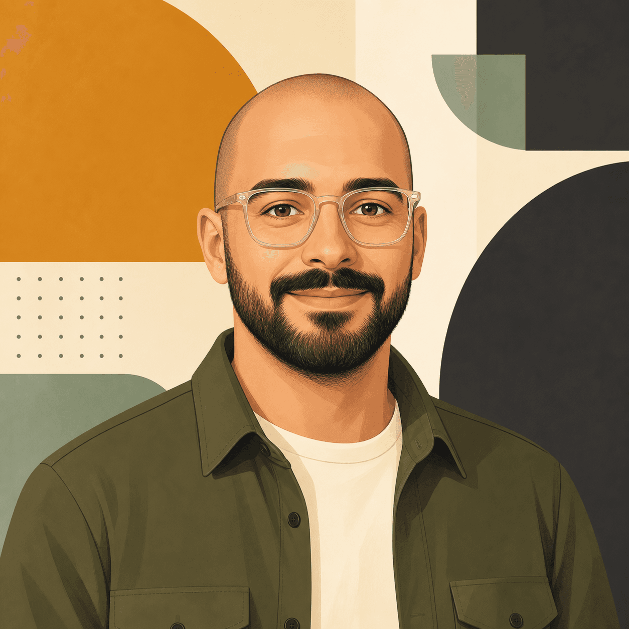 Editorial cartoon portrait of Marko Radić, Full-stack Developer