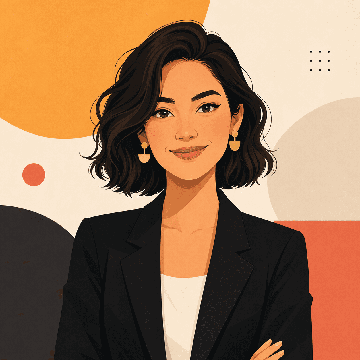 Editorial cartoon portrait of Tea Horvat, Creative Director